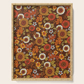 70s retro ditzy flowers, boho, browns, orange, hippie Serving Tray