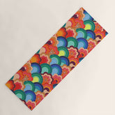 70s rainbow flowers sunset colors Yoga Mat