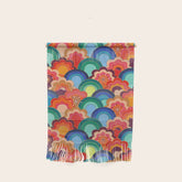 70s rainbow flowers sunset colors Wall Hanging