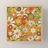 70's Retro Flowers Print Mini Art Print