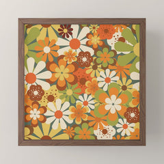 70's Retro Flowers Print Mini Art Print