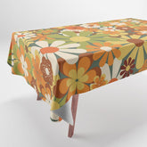 70's Retro Flowers Print Tablecloth