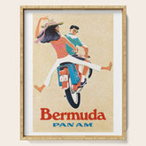1960 Bermuda Pan American Airlines Travel Poster Serving Tray