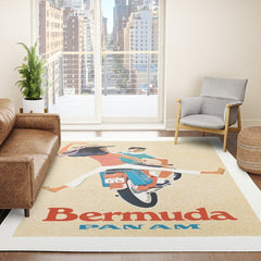 1960 Bermuda Pan American Airlines Travel Poster Rug