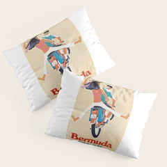 1960 Bermuda Pan American Airlines Travel Poster Pillow Sham