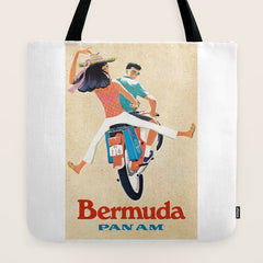 1960 Bermuda Pan American Airlines Travel Poster Tote Bag