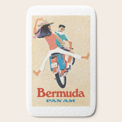 1960 Bermuda Pan American Airlines Travel Poster Bath Mat