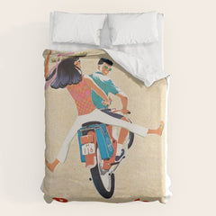 1960 Bermuda Pan American Airlines Travel Poster Duvet Cover