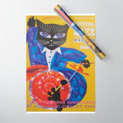 1994 Montreal Jazz Festival Cool Cat Poster No. 3 Gig Advertisement Wrapping Paper