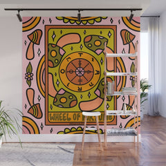 10. Wheel of Fortune Mushroom Wall Mural