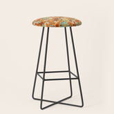 70's Retro Floral Patterned Prints Stool