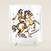 "Woah Whiskey" Western Pin Up Cowgirl & Her Horse Shower Curtain
