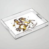 "Woah Whiskey" Western Pin Up Cowgirl & Her Horse Acrylic Tray