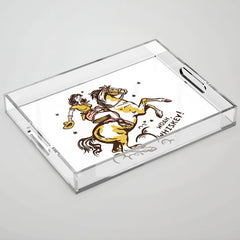 "Woah Whiskey" Western Pin Up Cowgirl & Her Horse Acrylic Tray