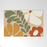 70s boho botanical flowers Welcome Mat