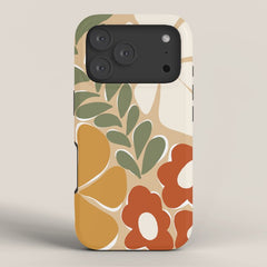 70s boho botanical flowers iPhone Case