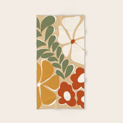 70s boho botanical flowers Bath Towel