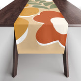 70s boho botanical flowers Table Runner