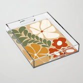 70s boho botanical flowers Acrylic Tray