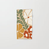 70s boho botanical flowers Bath Towel