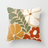 70s boho botanical flowers Throw Pillow