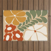 70s boho botanical flowers Outdoor Rug
