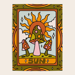 19. Sun Tarot Mushroom Poster