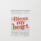 "Bless My Heart" Funny & Cute Red Typography Design Wall Hanging