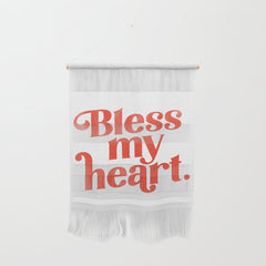 "Bless My Heart" Funny & Cute Red Typography Design Wall Hanging