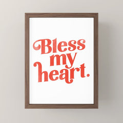 "Bless My Heart" Funny & Cute Red Typography Design Mini Art Print