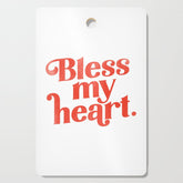 "Bless My Heart" Funny & Cute Red Typography Design Cutting Board