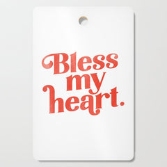 "Bless My Heart" Funny & Cute Red Typography Design Cutting Board