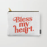 "Bless My Heart" Funny & Cute Red Typography Design Carry All Pouch