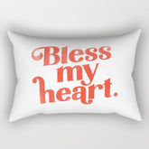 "Bless My Heart" Funny & Cute Red Typography Design Rectangular Pillow