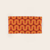 70s Retro Vintage Style Geometric Pattern Autumn Brown Orange and Yellow Bath Towel