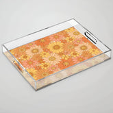70s Retro Daisy Floral Acrylic Tray