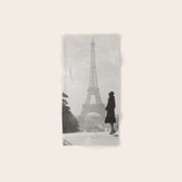 1920 Woman at the Gate, Eiffel Tower black and white photography / jazz age black & white photograph Bath Towel