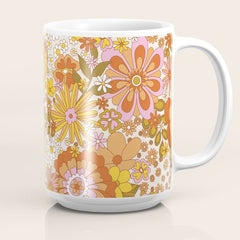 70s Floral Pattern Coffee Mug