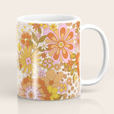 70s Floral Pattern Coffee Mug