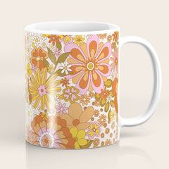 70s Floral Pattern Coffee Mug