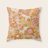 70s Floral Pattern Throw Pillow