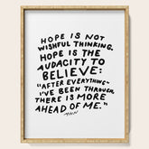 "Hope Is Not Wishful Thinking. Hope Is The Audacity To Believe" | Hand Lettered Motivational Design Serving Tray