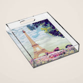 A Floral View of the Eiffel Tower Acrylic Tray