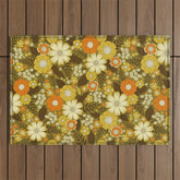 1970s Retro/Vintage Floral Pattern Outdoor Rug