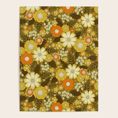 1970s Retro/Vintage Floral Pattern Poster