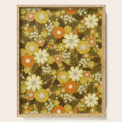 1970s Retro/Vintage Floral Pattern Serving Tray