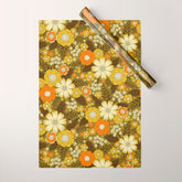 1970s Retro/Vintage Floral Pattern Wrapping Paper