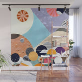 A Fantastic Journey, Graphic Collage Eclectic, Cutout Pop Art Contemporary, Snow Mountain Winter Textures Patterns, Geometric Digital Wall Mural