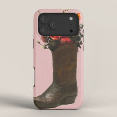 A Cowboy Boot With Spring Bouquet iPhone Case