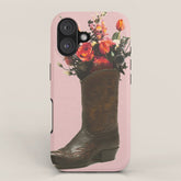 A Cowboy Boot With Spring Bouquet iPhone Case